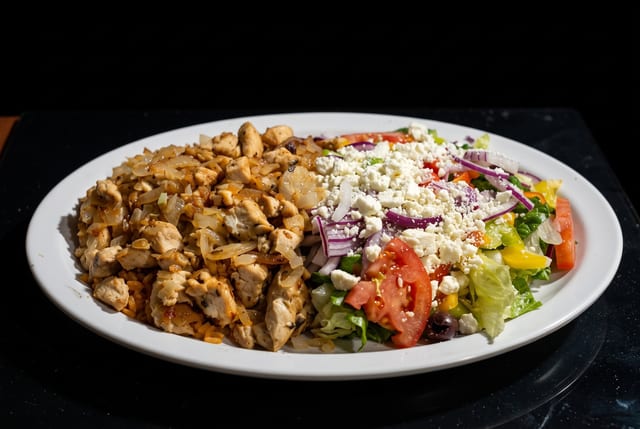 Chicken Greek Plate.