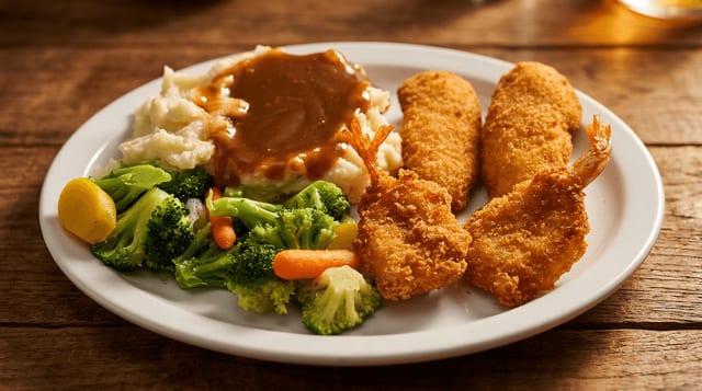 Fried Fish & Shrimp Dinner.